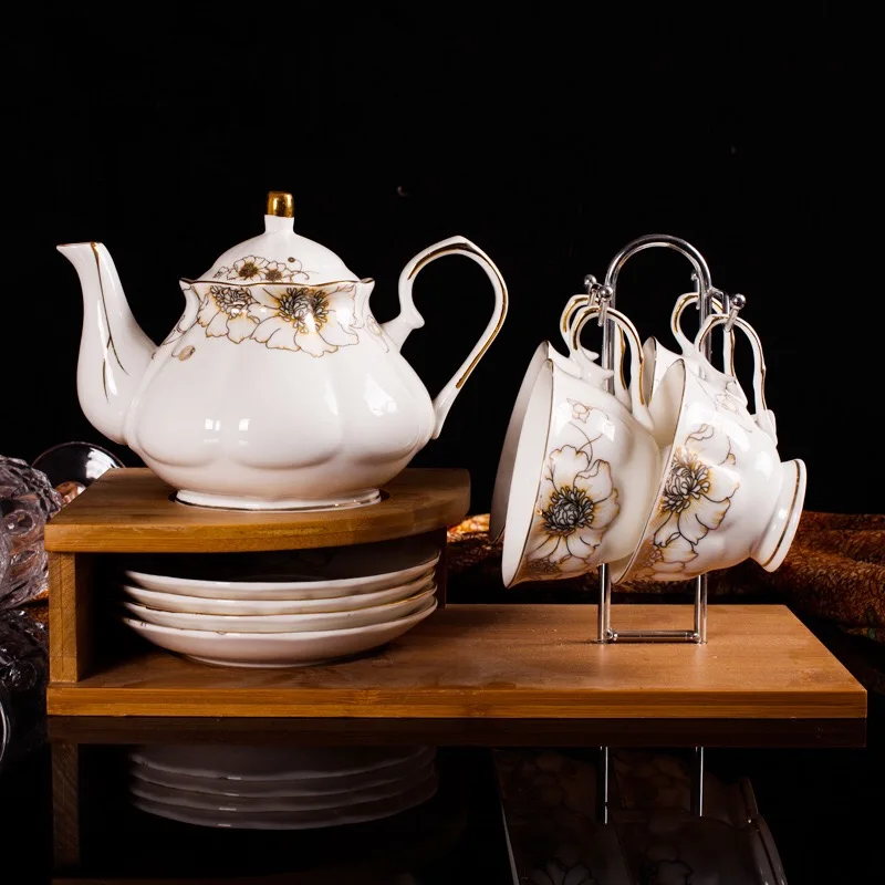 handmade goldclad bone china coffee tea set cup teapot set