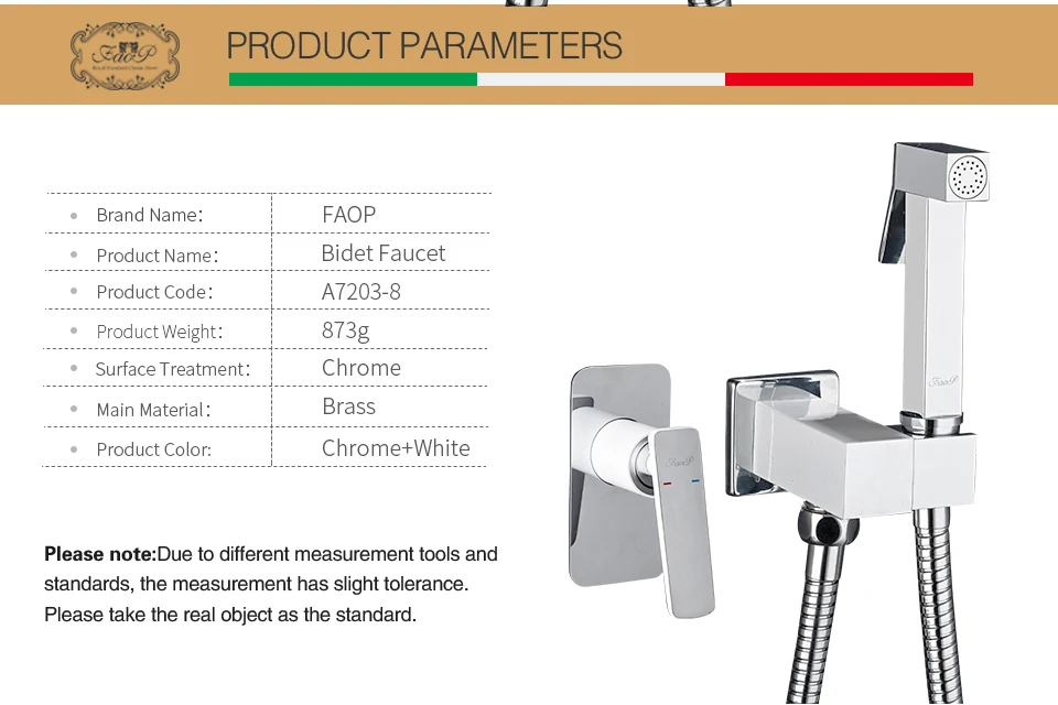 FAOP смеситель для биде, латунный ручной Душ, смеситель для ванной комнаты, хромированный смеситель для унитаза, смеситель для биде, для анальной чистки, мусульманский душ