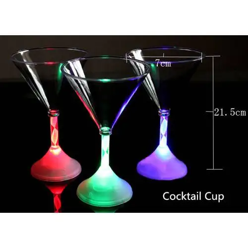 Colorful Changing LED Crystal Glass Long Stem Light Up Cocktail Wine Glasses Cups Create An Charming and Cool Feeling In Parties | Дом и сад