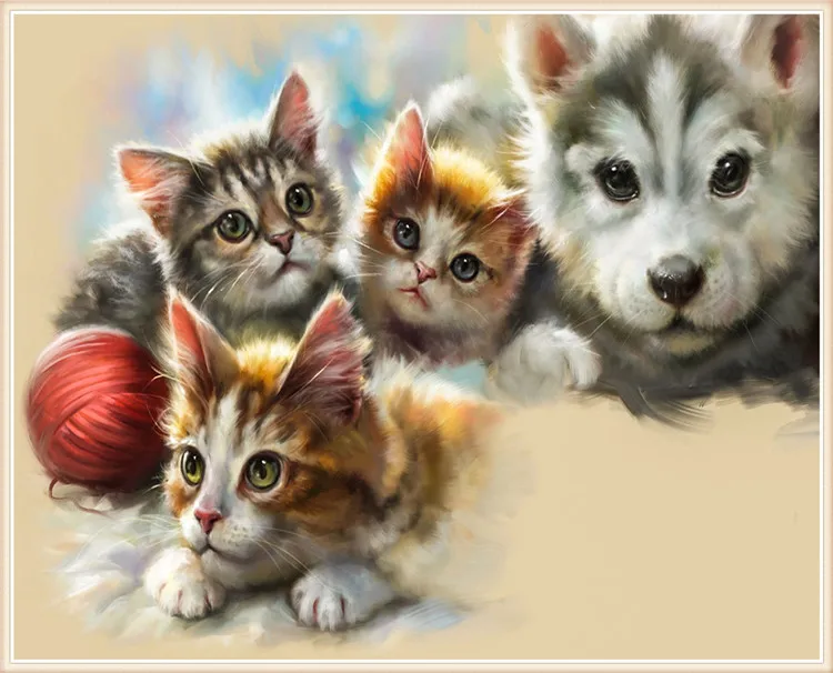 

5D DIY diamond mosaic diamond embroidery bedroom cartoon animals cute cat point diamond paste diamond painting cross stitch