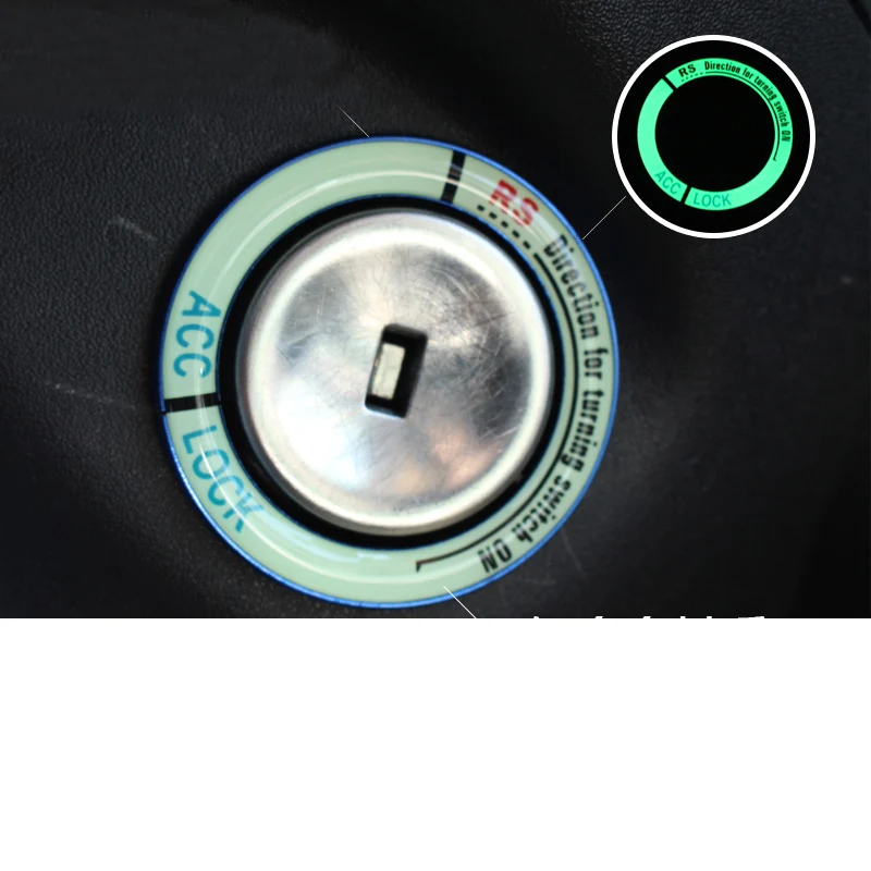 

Lsrtw2017 Alminum Alloy Car Luminous Ignition Key Ring One-start Button Circle for Opel Astra K 2015 2016 2017 2018 2019 2020