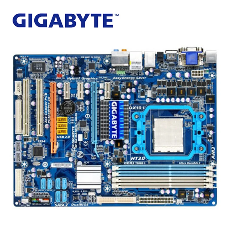 Разъем AM3 для AMD 785G Gigabyte материнская плата DDR3 16 ГБ MA785GT UD3H настольная системная б/у