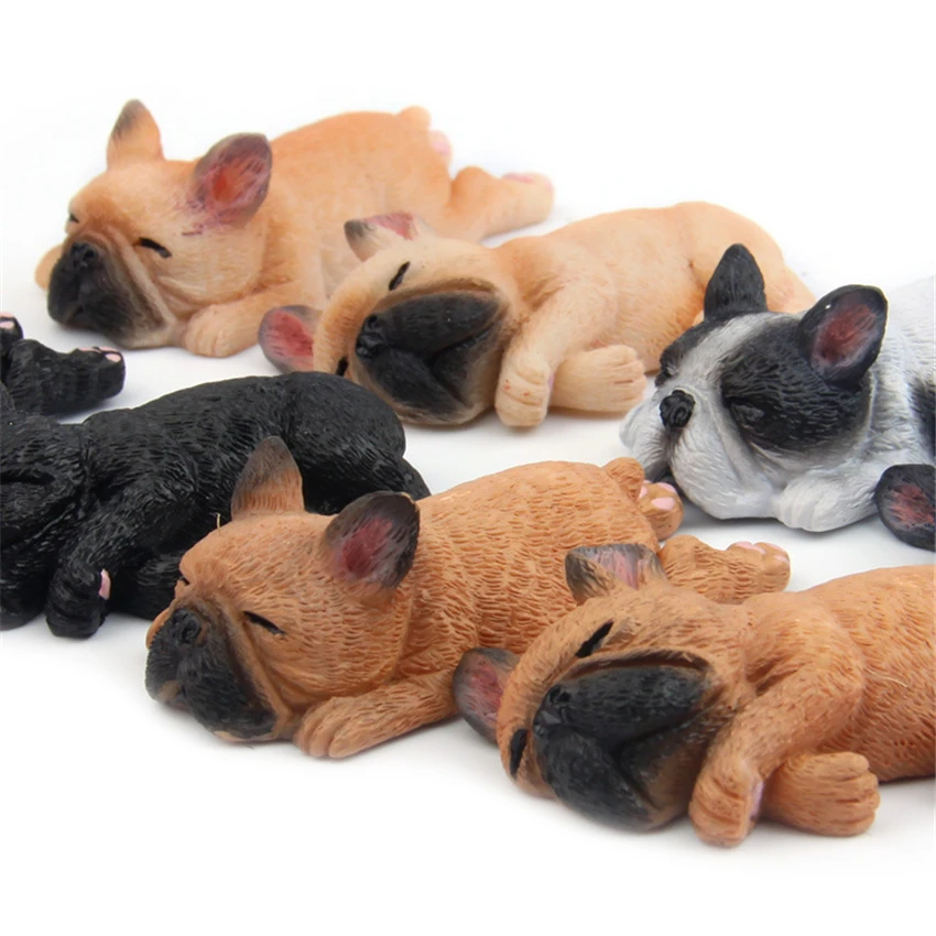 Cute French Bulldog Toy Mini Sleepy Animal Toy Model Chai Dog Action