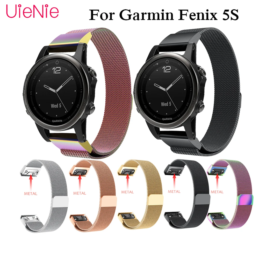 

20mm Milanese Watch Strap Replacement Magnetic Loop Metal Wristband stainless steel Watchband for Garmin Fenix 5S 5S Plus Straps