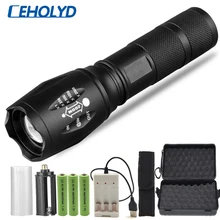 Led Ultra brillante linterna antorcha XM-L T6 XM-L2-U3 Luz de Camping 5 interruptor de cambios 8000LM Zoomable bicicleta luz usar la batería 18650