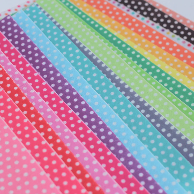 New Arrival 18 colors Polka Dot High Quality Printed Felt Fabric