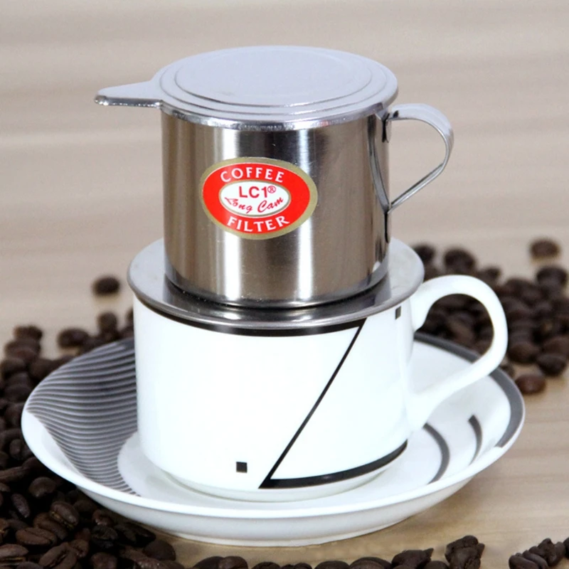 

Vietnamese Coffee Filter Stainless Steel Maker Pot Infuse Cup Serving Delicious