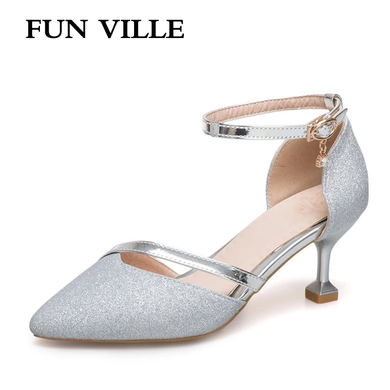 silver Pompes Pour Haute Style Plus Cuir Mariage Pu Pointu Talons En Femmes Ville Gloden De Bout Taille La Soirée 2018 Chaussures Fun Doux Gloden wpgvSqxI