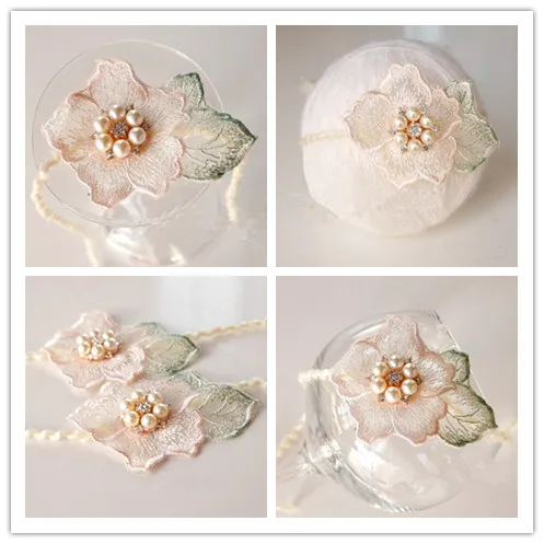 

Newborn photography props delicate temperament diamond embroidery headdress baby girls 100 days photo shooting props