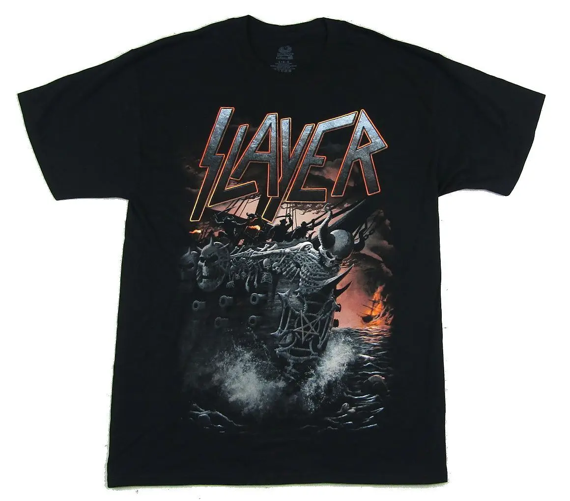 Мужская футболка с принтом Slayer Ship черная в официальном стиле лето 2019|Футболки| |