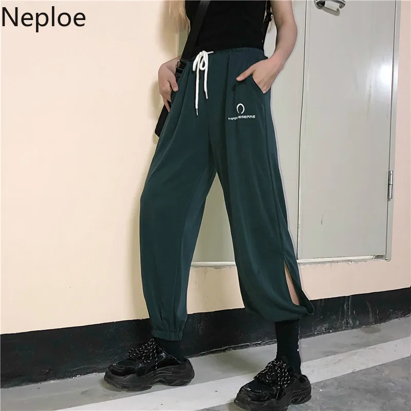 

Neploe Korean Vintage Women Pants Drawstring Elastic Waist Joggers Sweatpants Ankle Pant Student Loose Trousers Black Pink 39212