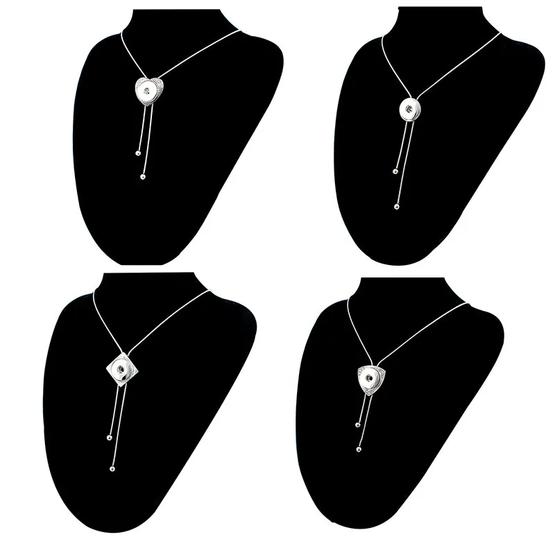 

Newest Trendy Ethnic Style Tassel Adjustable Pendant Snap Button Necklace Women Fit DIY 18MM Snap Button Jewlery ZG026