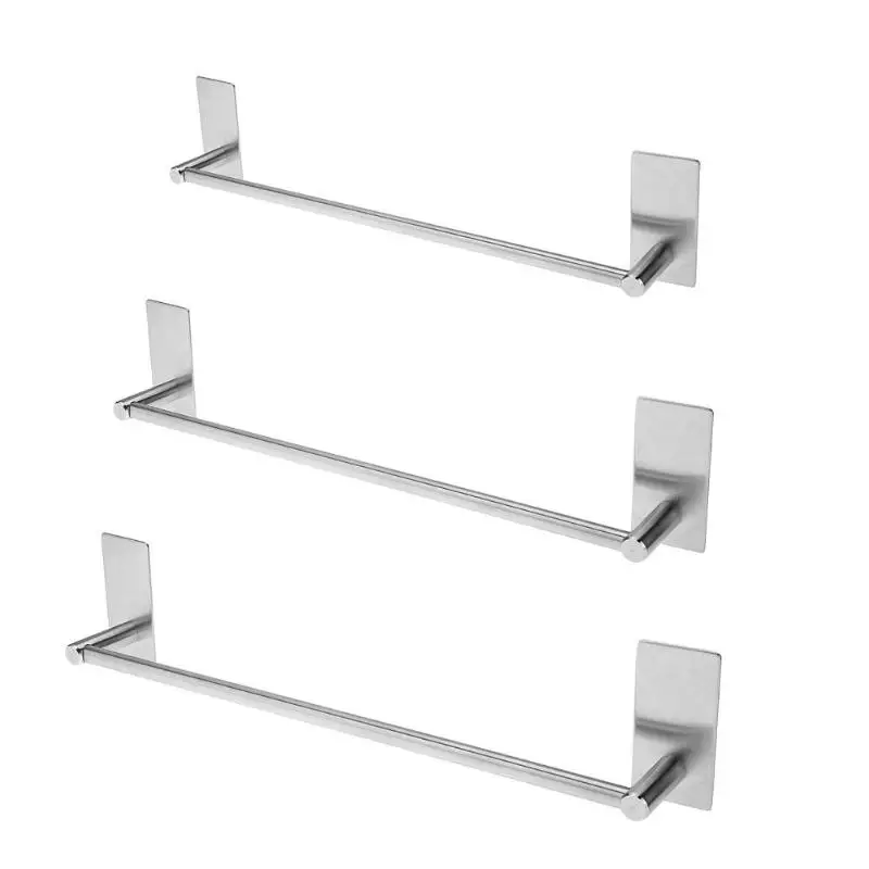 

1PCS Wall-Mounted Bathroom Towel Shelf Holder Stainless Steel Adhesive Force Bathroom Hardware Toilet Roll Paper Hanging Tools