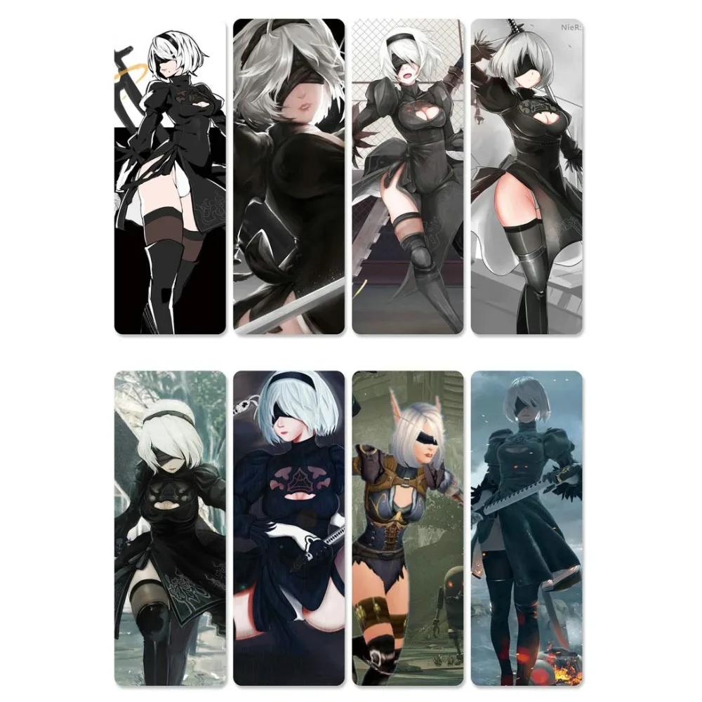 8 шт. популярная игра NieR:Automata водонепроницаемые Прозрачные закладки из ПВХ