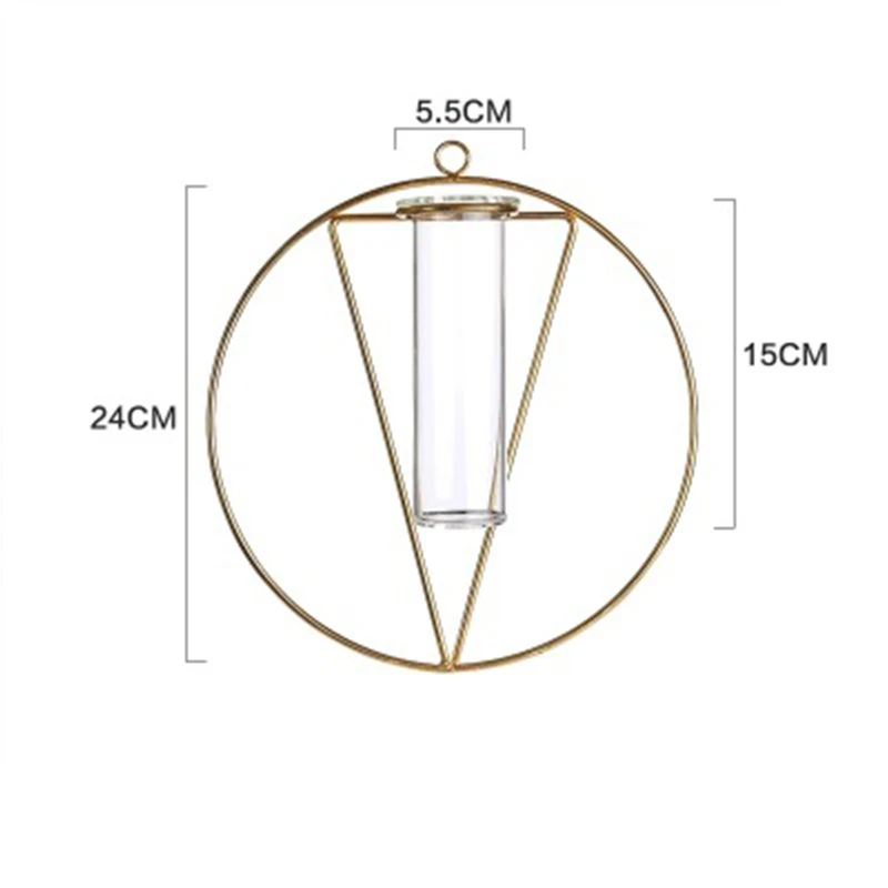Скандинавском стиле, геометрическая форма, розовое золото, стекло, железо, искусство, цветок, подвесная ваза, настенный держатель, домашнее свадебное украшение для цветов, растений