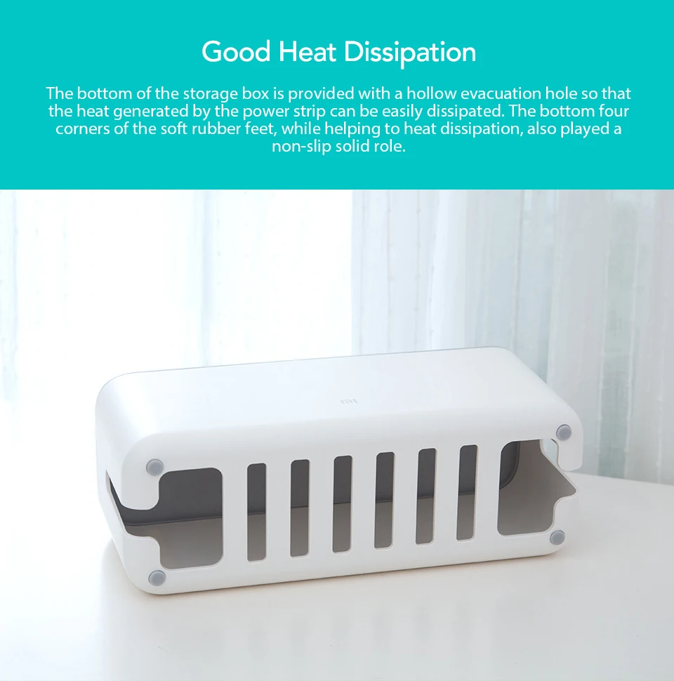 Xiaomi Power Cable Collector Cable Storage Box Cord Organizer ABS Storage Box Detachable Cover Simple and Stylish Design White (12)