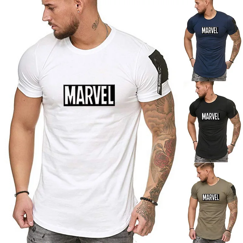

marvel t shirt men clothes 2019 O-neck Short sleeve Summer fashion Letter printing poleras hombre funny t shirts camiseta tops