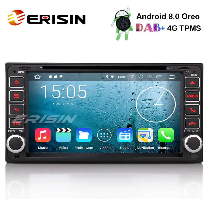 Erisin ES8863C 6 95 &quotAndroid 8 0 автомобильный DVD плеер gps DAB + 4G система контроля давления в