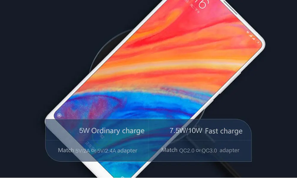 Xiaomi mi беспроводное быстрое зарядное устройство Qi Smart Quick Charge 7,5 вт для mi X 2S iPhone X XR XS 8 plus 10 вт для Sumsung S9