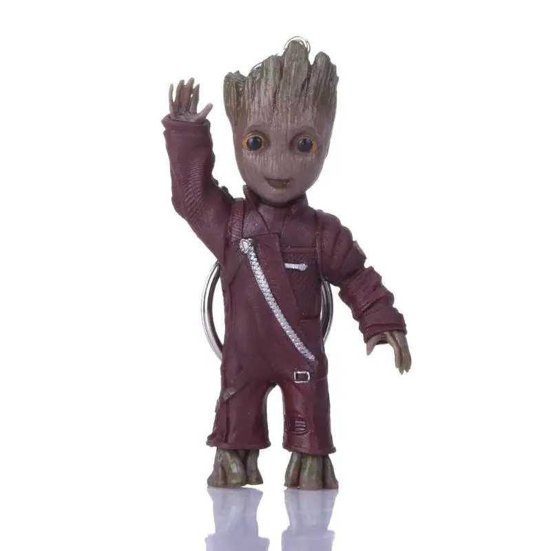 Baby Groot фигурки, игрушка, брелок для ключей, украшение для дома, Милая модель, игрушка для детей, мультяшное дерево, человек, брелок, Автомобильный подвесной декор, брелок