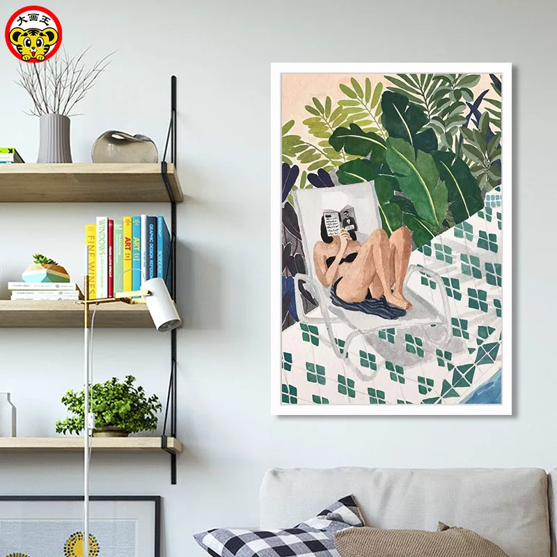 Картина по номерам с изображением произведений искусства по номеру увеличенное изображение король DIY, персонаж завод цветок современный небольшой свежий гостиная комната decorat