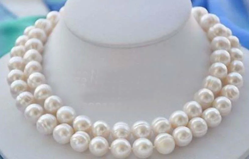 

very good beautiful huge 35" 10-11mm South sea Natural white baroque pearl necklace 14k Silver hook Wholesale Jewelry necklaces