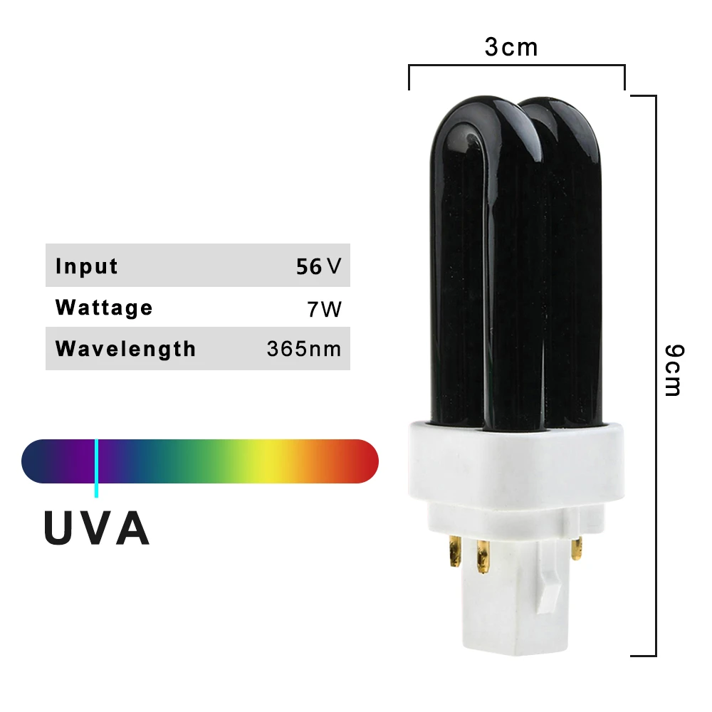 4 Pins Anti-mosquito Light Tube 7W UV Blacklight 365nm Ultraviolet Light Spare Mosquito Killer Lamp Bulb U-shaped Insect Zapper