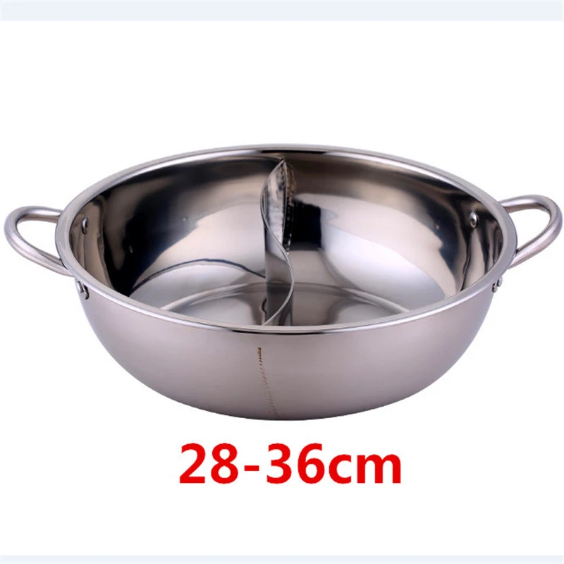 28 30cm Stainless Steel 1 5mm 2 Lattice Thick Double Ear Soup Cooker Hot Pot Twin Divided Cookware Dish Plate Induction Cooker Soup Stock Pots Aliexpress