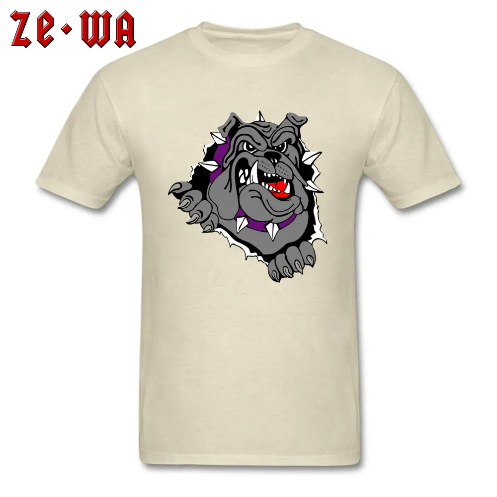 Bulldog T-Shirt Short Sleeve Leisure Cute Men's Summer Tops Shirt Leisure Tops Shirt O Neck All Cotton Free Shipping Bulldog beige