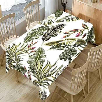 

Pastoral Tablecloths 3D Big Palm leaves Leaves Table Cloth Tropical Table Cover Rectangle Dinner Table Mat for Home Decoration