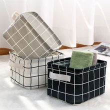 ตะกร้าเก็บของเล่นเครื่องสำอางค์ห้องครัว Sundries เดสก์ท็อปกระเป๋าผ้าฝ้ายผ้าลินินผ้ากันน้ำตะก...(China)