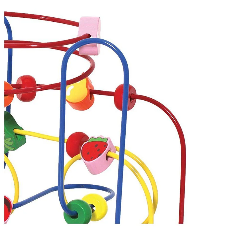 Educational Baby Kids Wooden Circle Bead Maze Toddler Intelligence Toys Gift New