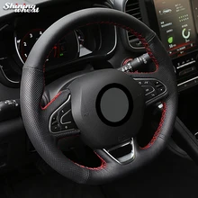 Блестящие пшеницы черный кожаный чехол руль для Renault kadjar Koleos Megane Талисман живописные 2016 2017
