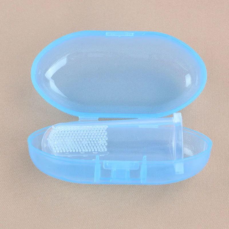 Детская зубная щетка палец Силиконовая зубная щетка+ коробка детские зубы прозрачные мягкие силиконовые зубные щетки для младенцев резиновая Чистящая Детская щетка