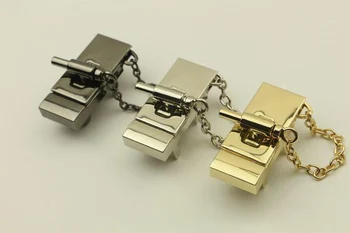 

6 pcs/lot Rectangular chain lock handbags hardware accessories package the pig lock latch twist lock decorative lock