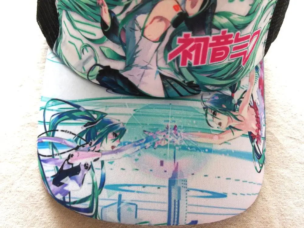 Аниме ACG Hatsune Miku Бейсбол остроконечная Кепка Snapback девушка солнцезащитная Кепка с сеткой