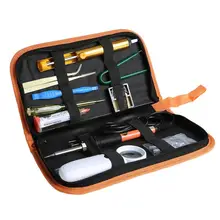 Терморегулятор паяльник Комплект отвертка демонтажный насос Оловянная проволока плоскогубцы сварочные инструменты сумка для хранения 220 В/110 В 60 Вт США/ЕС