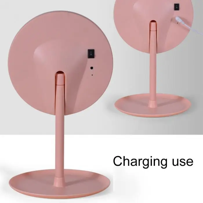Novel LED Makeup Mirror Adjustable Angle Brightness Round Shape Desktop Mirror Shipping