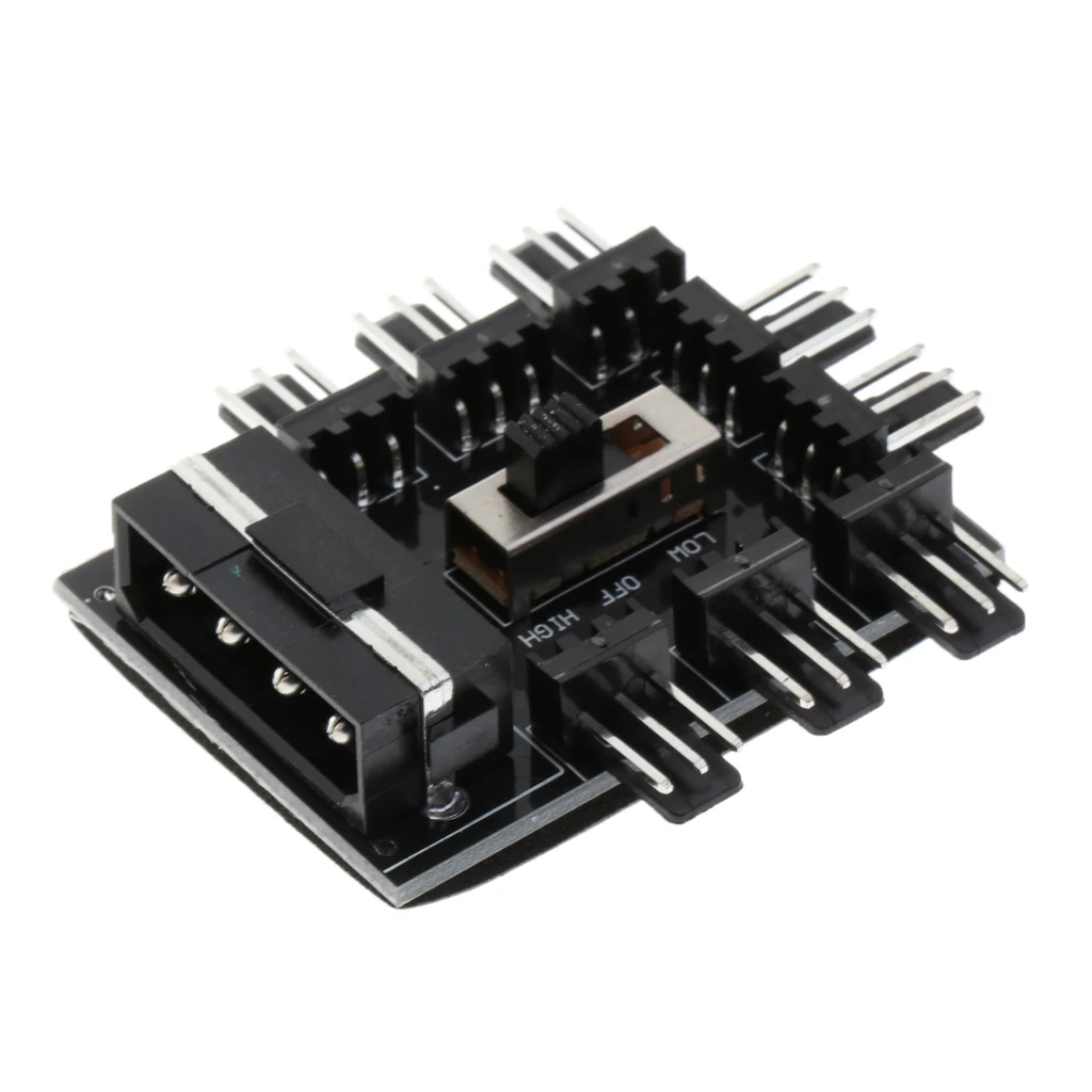 Computer Cooling 4 Pin Fan Controller Fan Hub Governor With 3 Level Switch Cooling Fan Controller Fan Hub
