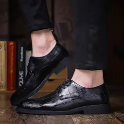 Rommeal/Мужские модельные туфли на плоской подошве в деловом стиле с острым носком; свадебные противоскользящие кожаные туфли в стиле Дерби на