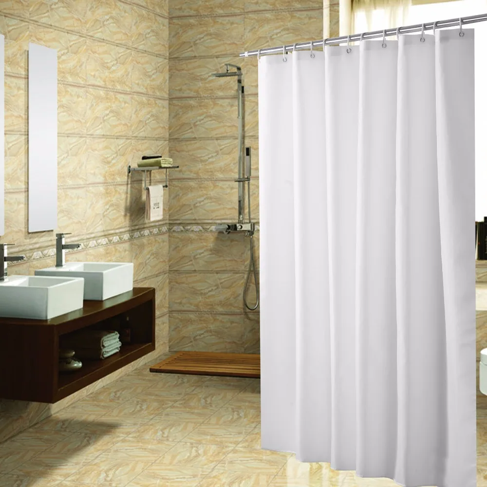 Hotel Fabric Shower Curtain Waterproof and Mildew Free Bath Curtains