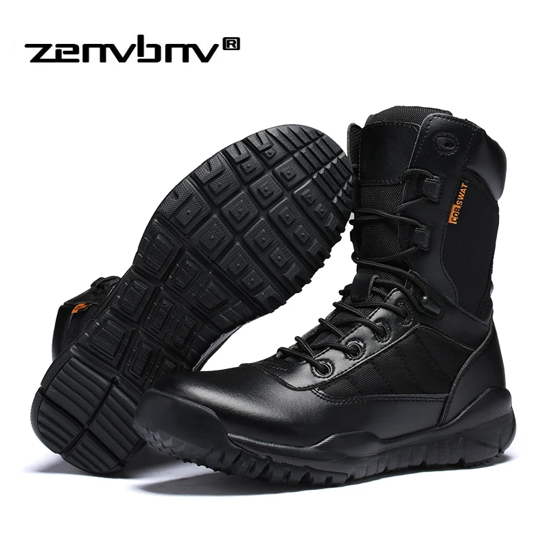 

Autum/Winter Black Combat Ankle Boots Men's Tactical Military Special Force Boots Breathable Army Desert Boots Size 38-44