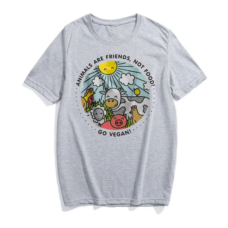 Animals Are Friends Not Fat футболка Go Vegan Винтажная Футболка Vegan рубашка вегетарианские натуральные милые топы, футболка хиппи