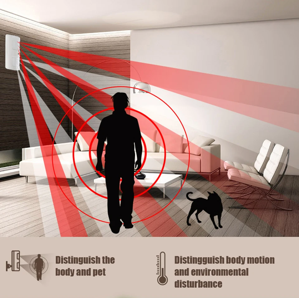 Беспроводной, для домашних животных, двойной зонд, пассивный инфракрасный детектор сигнализации для безопасности, GSM система сигнализации, наборы, ПЭТ, Immune PIR датчик движения