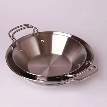 

Korean stainless steel rice cake rice soup hot pot Spanish seafood paella pan small dry frying pot risotto stewpan saucepan