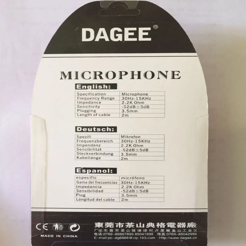 Портативный петличный мини микрофон Dagee DG 001MIC высококачественный с зажимом для
