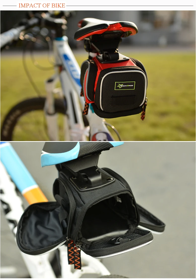 Clearance Rockbros Bicycle Rear Seat Frame Bag With Rain Cover Cycling Tail Bag Reflective Bike Saddle Bag Bicycle Accessories 9