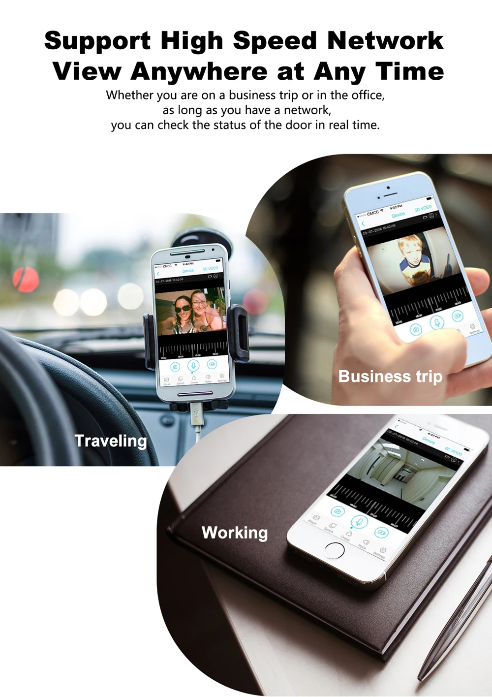 Смарт Wi Fi дверные звонки 720 P домофон камера Телефон Запись звонок аудио + Dingdong 16 Гб TF карты