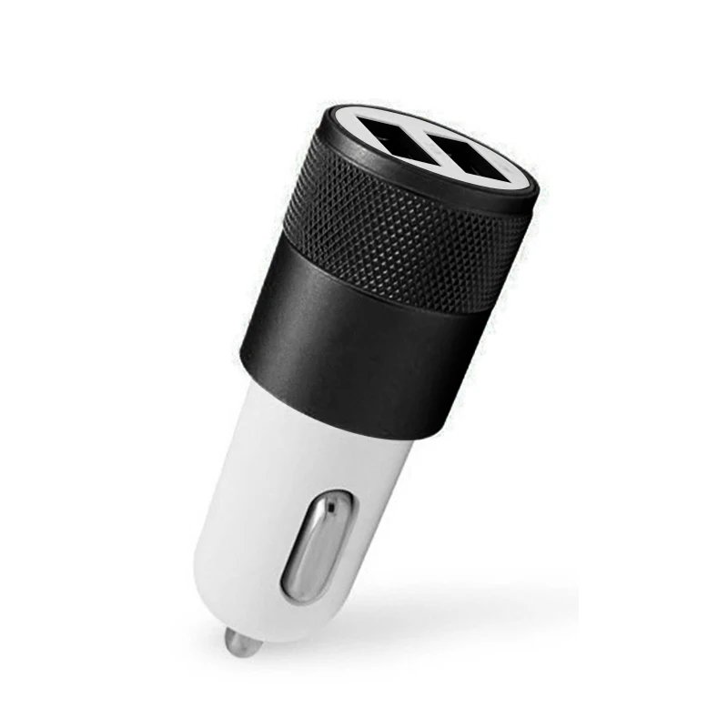 SOONHUA Bicolor Alloy Shell Multiple Protection Car Charger 5V 2A Dual Port USB Fast Charging Adapter For iPhone Samsung Xiaomi SOONHUA Bicolor Alloy Shell Multiple Protection Car Charger 5V 2A Dual Port USB Fast Charging Adapter For iPhone Samsung Xiaomi