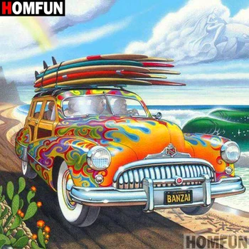 

HOMFUN Full Square/Round Drill 5D DIY Diamond Painting "Color car" 3D Embroidery Cross Stitch 5D Decor Gift A16636